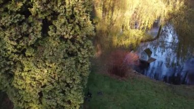 Sonbahar parkında gölet.