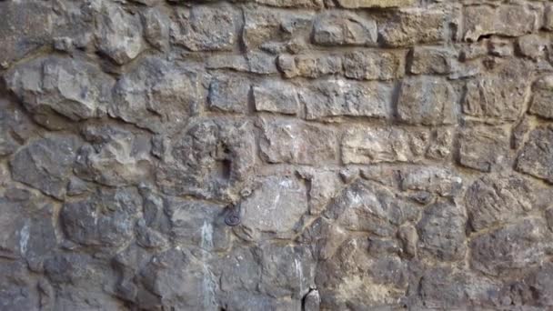 Ancient Stone Medieval Wall Element Ancient Architecture — Stock Video