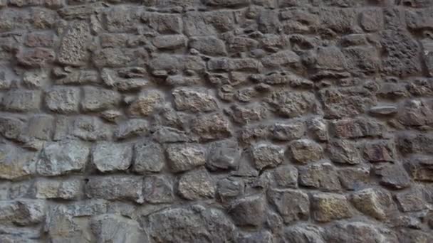 Oude Stenen Middeleeuwse Muur Een Element Van Oude Architectuur — Stockvideo