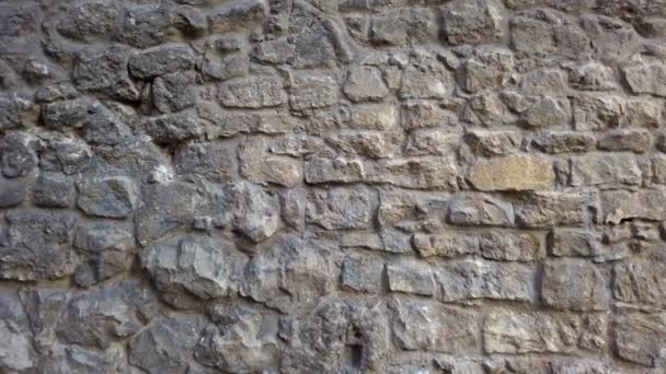 古代の石の中世の壁 古代建築の要素 — ストック動画