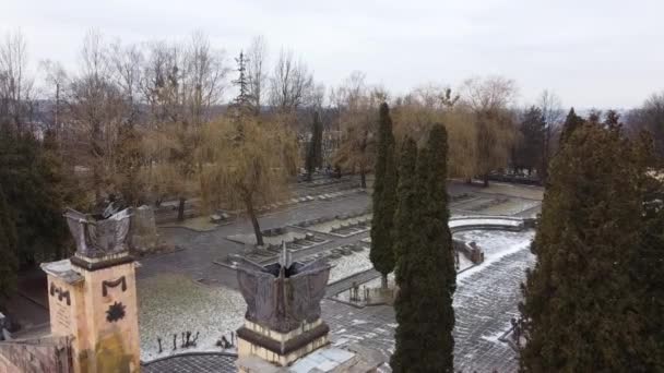 Hill Glory Lviv Ucrania Memorial Honor Los Soldados Que Murieron — Vídeos de Stock