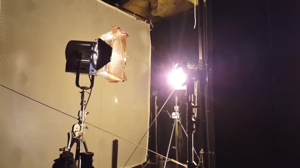 Lviv Ukraine February 2021 Studio Lighting Equipment Filming — 图库视频影像