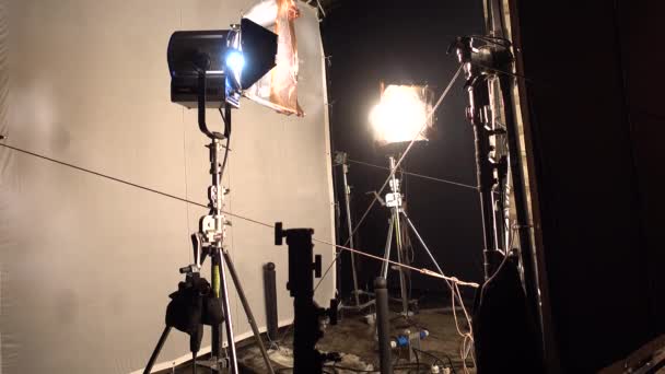 Lviv Ukraine February 2021 Studio Lighting Equipment Filming — Stock Video