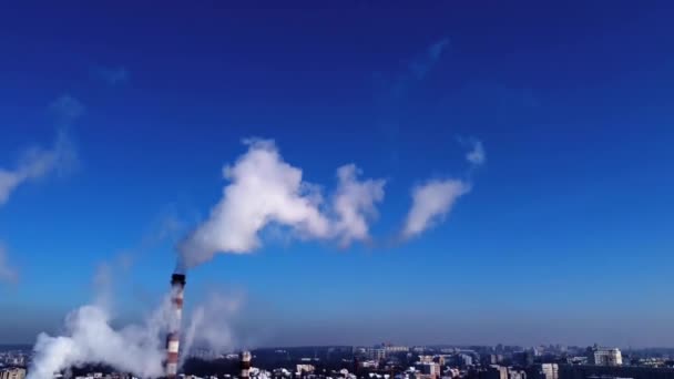 Luchtfoto Van Een Drone Die Een Industriële Fabriek Vliegt Plantaardige — Stockvideo