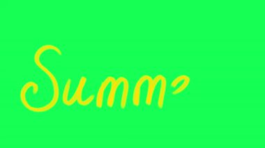 Summer inscription on green background. Alpha channel included.