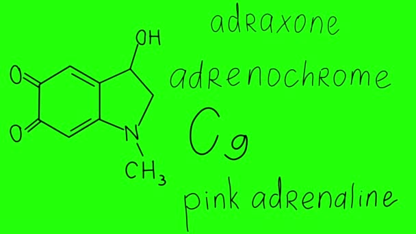 Chemický Molekulární Vzorec Adrenochrom Alfa Kanál Zahrnut — Stock video