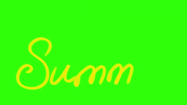 Summer Inscription Green Background Alpha Channel Included — Vídeo de Stock