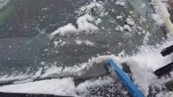 Nettoyage Verre Voiture Neige — Video