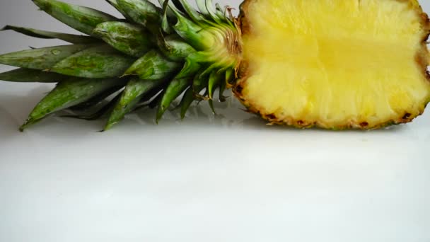 Falling Juicy Pieces Pineapple Slow Motion — Vídeo de Stock