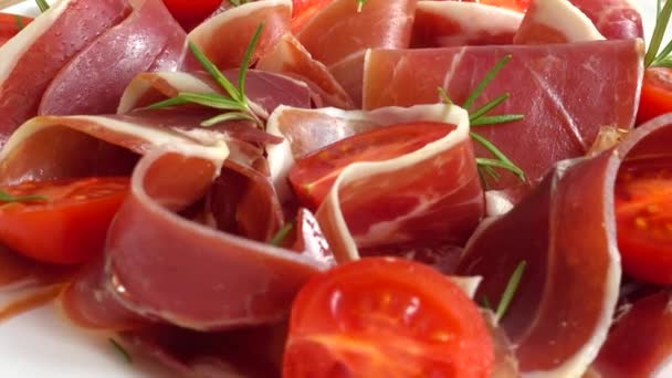 Jamon Tomatoes Rosemary — ストック動画