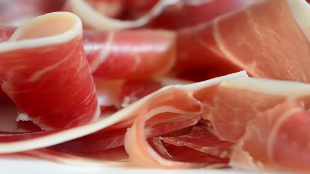 Jamon Plate Shooting Motion — Video Stock