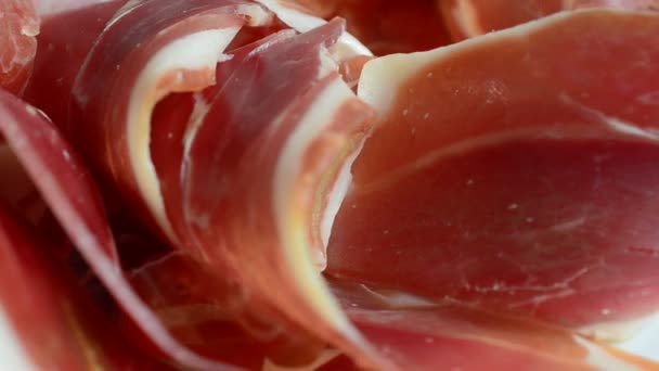 Jamon Plate Shooting Motion — Vídeo de stock