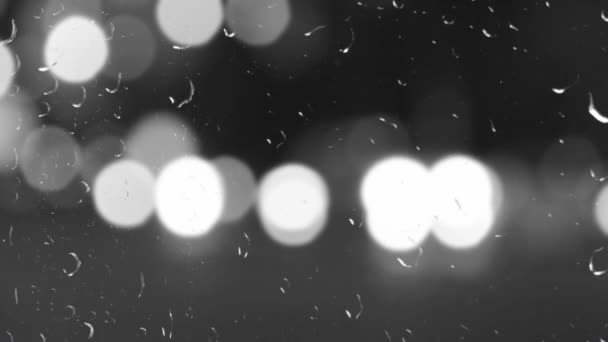 Licht Van Auto Koplampen Tijdens Regen Zicht Vanuit Het Raam — Stockvideo