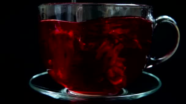 Приготування Гібіскусового Чаю Склянці — стокове відео