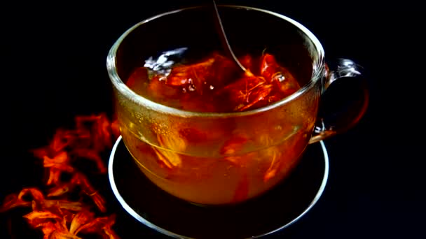 Цветочный Чай Лепестков Лилии — стоковое видео