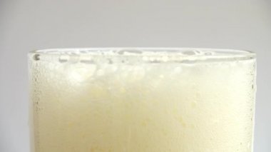 Bir bardak köpüklü ve köpüklü bira..