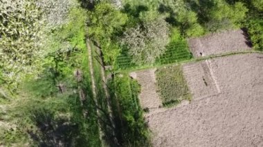 Kırsal bölgede uçan bir dron görüntüsü.