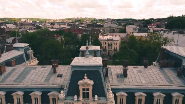 Luchtdrone Uitzicht Een Vliegende Het Oude Paleis — Stockvideo