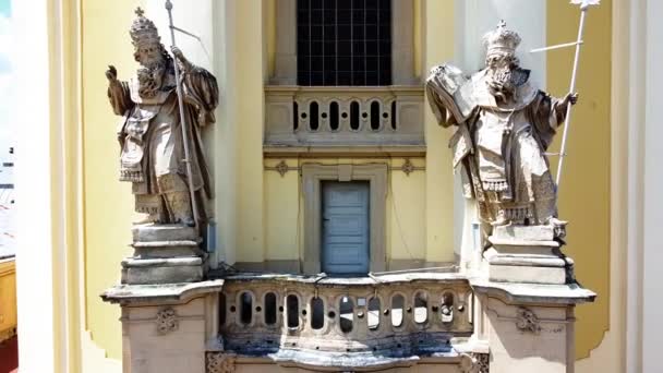 Vue Aérienne Drone Survolant Cathédrale Catholique Saint Georges Lviv Ukraine — Video