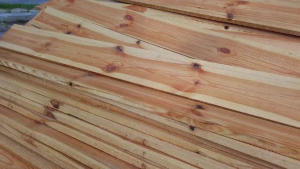 Planches Bois Sur Chantier Chalet — Video