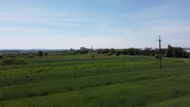 Vue Aérienne Drone Survolant Paysage Agricole Rural — Video