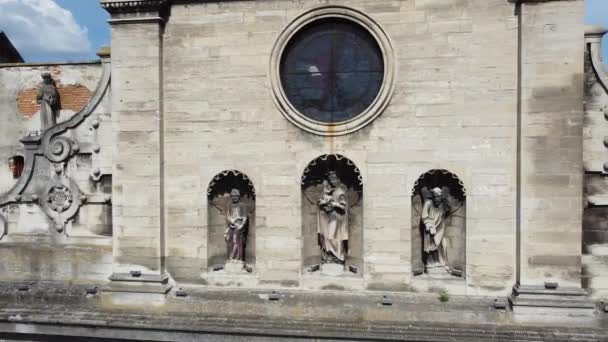 Vue Aérienne Drone Survolant Cathédrale Catholique Église Bernardine Lviv — Video