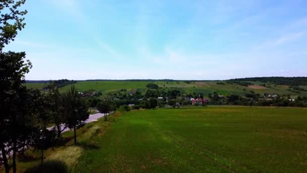 Vedere Aeriană Unei Drone Deasupra Peisajului Agricol Rural — Videoclip de stoc