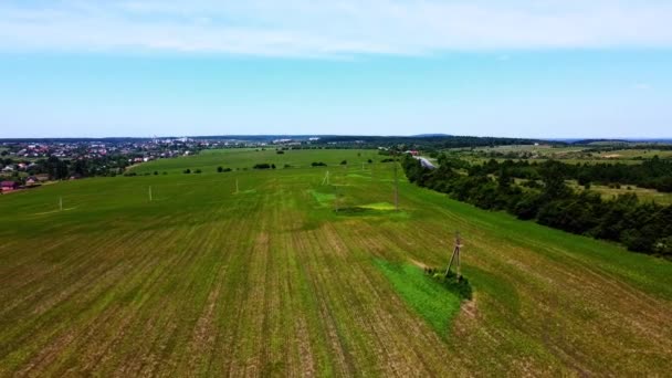 Veduta Aerea Drone Volo Sopra Paesaggio Agricolo Rurale — Video Stock