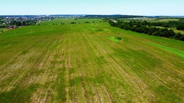 Drohnenaufnahme Eines Fluges Über Die Ländliche Agrarlandschaft — Stockvideo