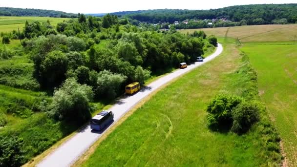 Vedere Aeriană Unei Drone Deasupra Peisajului Agricol Rural — Videoclip de stoc