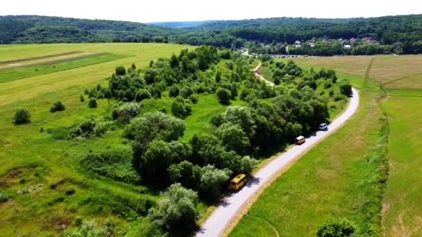 Vedere Aeriană Unei Drone Deasupra Peisajului Agricol Rural — Videoclip de stoc