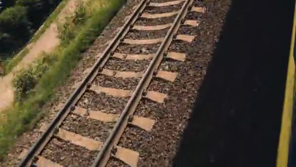 Ferrocarril Carriles Traviesas — Vídeo de stock