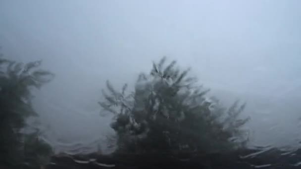 Tormenta Tormenta Lluvia Disparos Desde Ventana Del Coche — Vídeo de stock