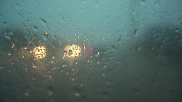 Onweer Storm Regen Schieten Vanuit Het Autoraam — Stockvideo