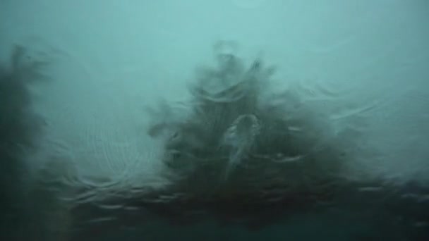 Буря Буря Дощ Зйомки Вікна Автомобіля — стокове відео