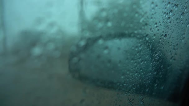Буря Буря Дощ Зйомки Вікна Автомобіля — стокове відео