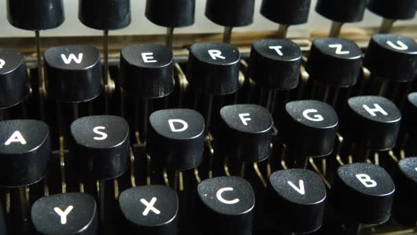 Vintage Typewriter Keys Closeup — Stock Video