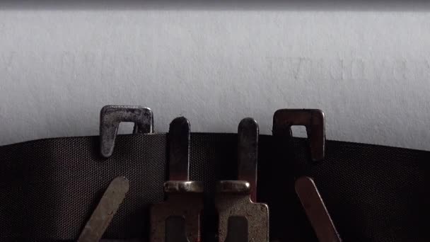 Typing Abbreviation Usa Vintage Typewriter Close — Stock Video