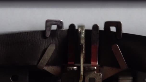 Typing Word Retro Vintage Typewriter Close — Stock Video