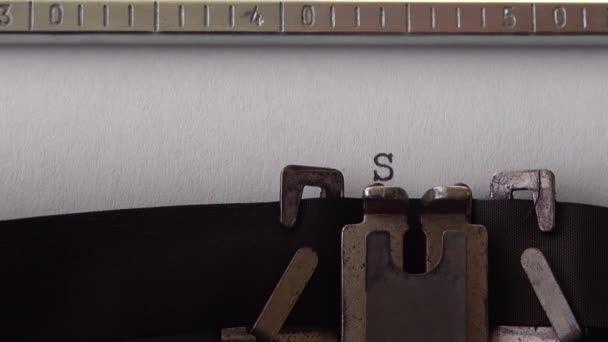 Δακτυλογράφηση Επιτυχία Ρετρό Γραφομηχανή Κλείσε — Αρχείο Βίντεο