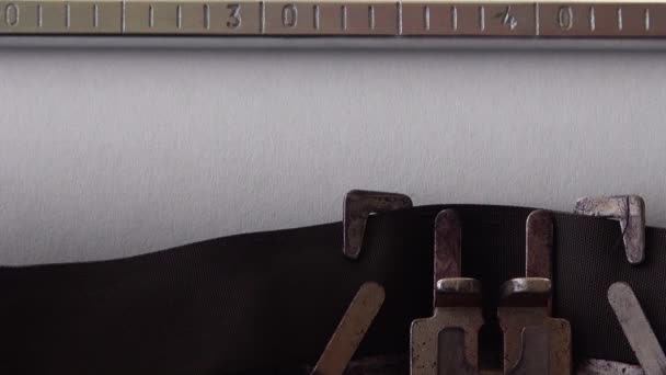 Typing Word Nonfiction Retro Typewriter Close — Stock Video