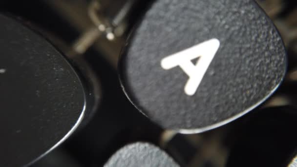 Vintage Typewriter Keys Closeup — Stock Video