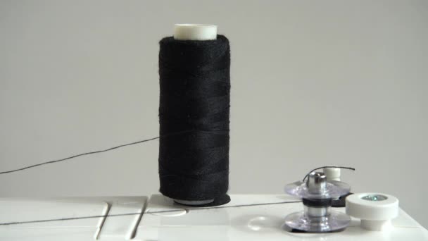 Sewing Machine Winding Thread Spool — Stock Video