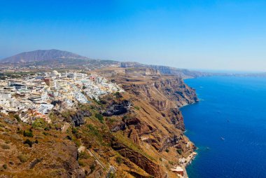 Santorini Adası Panoramisi, Kiklad, Yunanistan