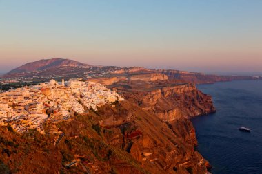 Santorini Adası Panoramisi, Kiklad, Yunanistan