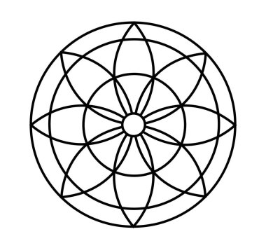 Geometrik desenli vektör mandala