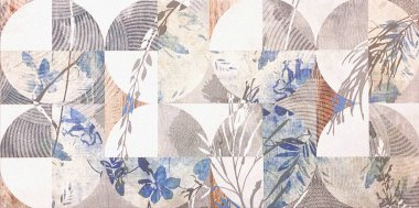 Geometrik desenli döşeme. Geometrik kareler. İskandinav tarzı. Döşeme dekoru.