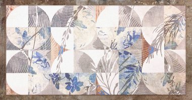 Geometrik desenli döşeme. Geometrik kareler. İskandinav tarzı. Tahtayla döşeme dekoru