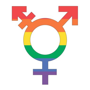 Gökkuşağı Transseksüel Sembolü - Yatay çizgili renkli gökkuşağı transseksüel sembolü.