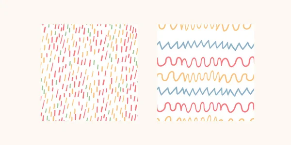 Farklı renkli soyut desenler. Çeşitli El Şekiller ve Doodle nesneleri çizdi. Modern trend Vektör Kusursuz desenler. Tekstil baskıları ve çocuk tasarımı için mükemmel.
